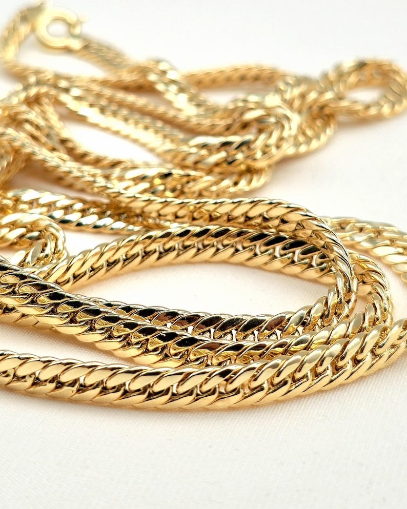 18K massief gouden schakelketting: 4-5,5 mm, 16-24 inch puur goud afbeelding 7