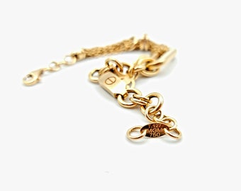 18K Solid Gold Charm Bracelet, 19.94gr, 7.5" Length, A Perfect Design, Unique & Stylish Solid Gold Charm Bracelet. Unisex! Just Shine On!