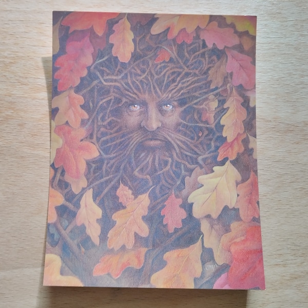 Spirit of Mabon postcard | Green Man | Autumn Equinox | Pagan postcard | Autumn leaves