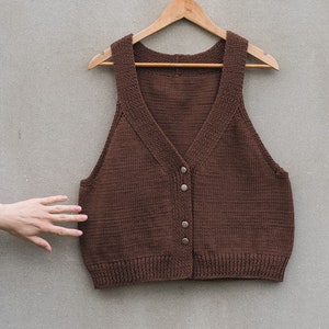 Knitting pattern for Cotton vest, v neck vest, knitting pattern, knitted vest pattern