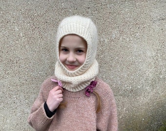 I KNIT Balaclava Knitting Pattern, Wool Pearl Rib Stitch (PDF Pattern)