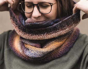 Knitting pattern for Infinity scarf, scarf, beginner knitting pattern