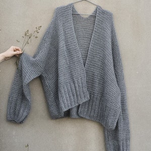 Knitting Pattern for Flower Cardigan Oversize Cardigan - Etsy