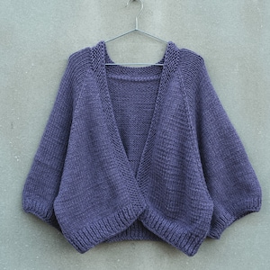 Knitting pattern for Butterfly cardigan, wool alpaca jacket, fashion knitting pattern, knitting in round