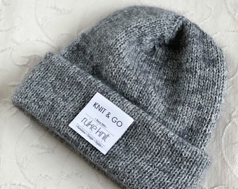 Knitting pattern for Ruke hat, wool hat, beginner knitting pattern, beanie hat pattern, warm hat for winter