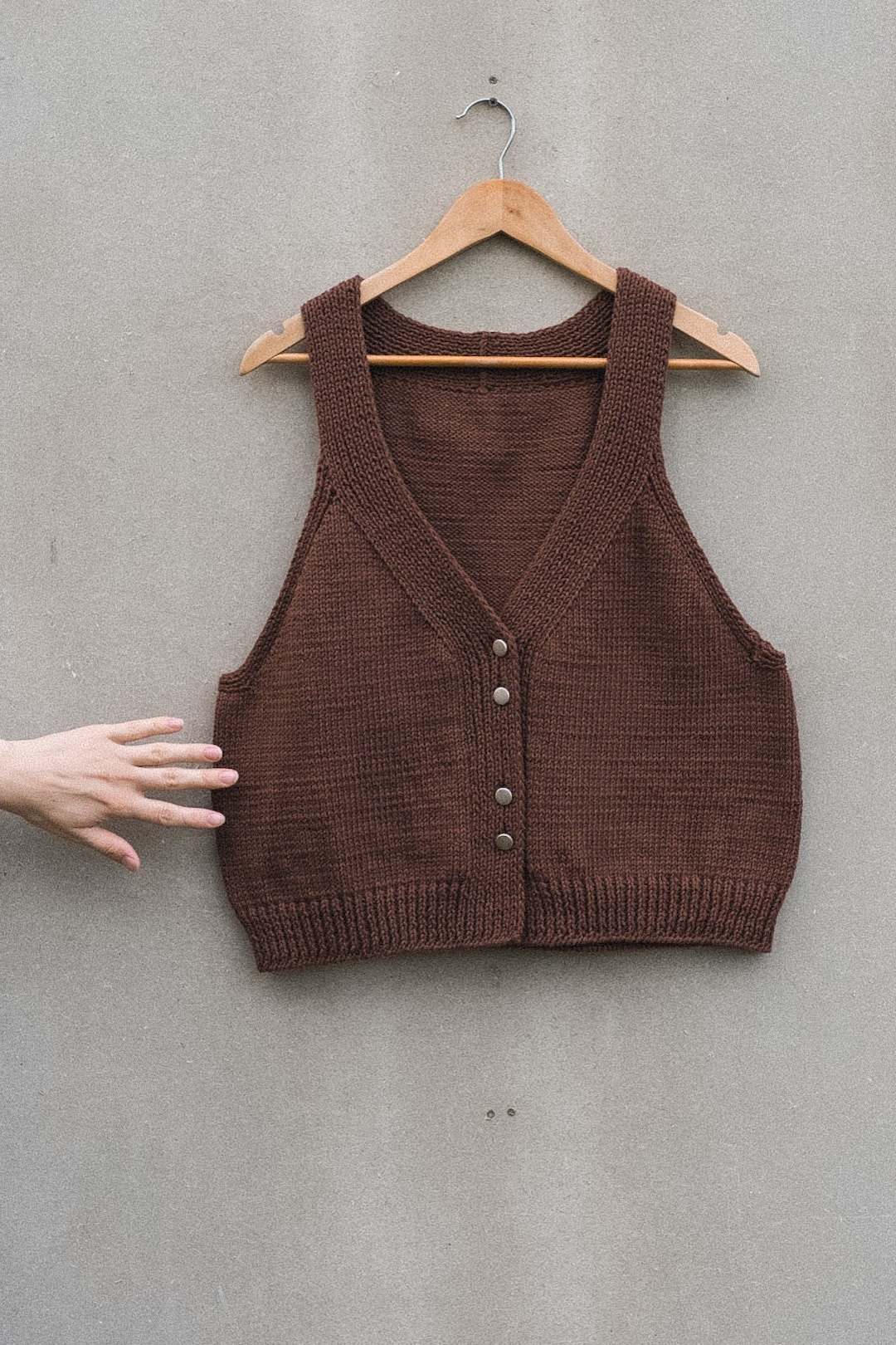 Knitting Pattern for Cotton Vest, V Neck Vest, Knitting Pattern