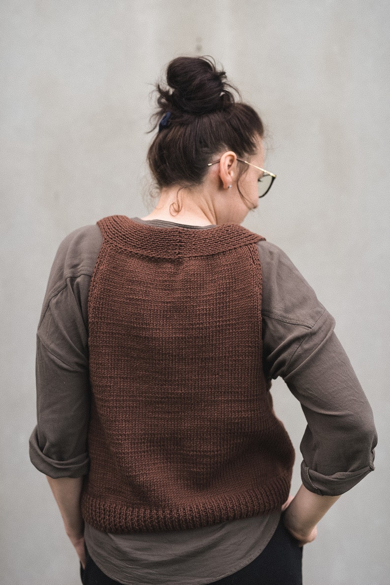 Knitting Pattern for Cotton Vest V Neck Vest Knitting Etsy