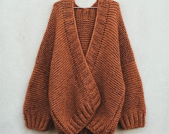 Patron de tricot pour cardigan Sunset, cardigan oversize, patron