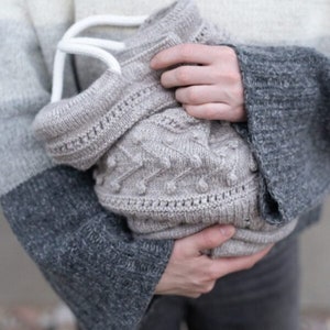 Knitting pattern for Ruke project bag, bag pattern