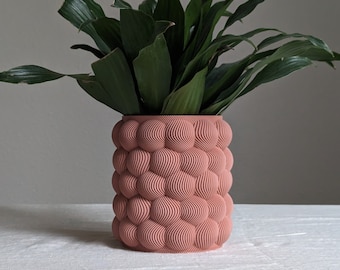 Eco-Friendly 3D-Printed Bubble Planter – Modern Abstract Indoor Plant Pot with Drainage Hole