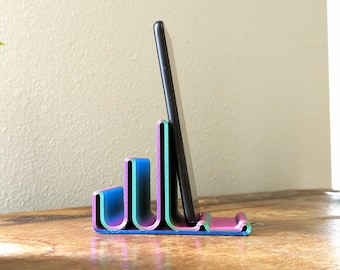 Minimalist 3D Printed Phone Holder: Dual Angle PLA Desk Organizer