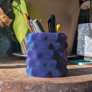 Fire Pencil Holder | 3D Printed Surface | Desk Organizer | Unique Office Decor | PLA | Custom Colors