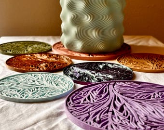 Leaf Vein Plant Tray - Decorative Saucer for Planters