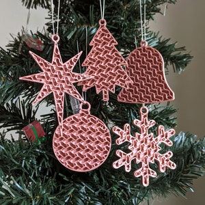 3D Printed Christmas Ornament Set: Elegant Holiday Decorations