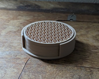 3D Print Drink Coasters: Unique Minimalist Design, Set of 4