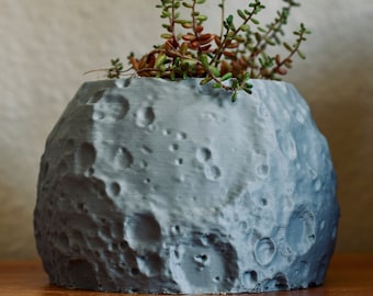 Moon Planter 3| Sea of Fertility | 3D Printed | Matte Colors