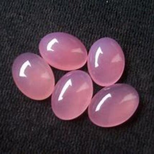 Natural Pink Chalcedony Cabochon, Oval Shape Cabochon ,Smooth Polished, Semi Precious Gemstone Calibrate