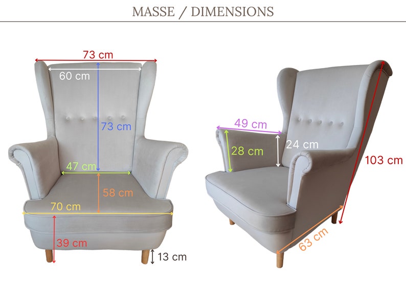 Stillsessel mit Hocker, Schaukelstuhl, Ohrensessel, Relaxsessel, Sitzhocker Inari 22 Flori Bild 8