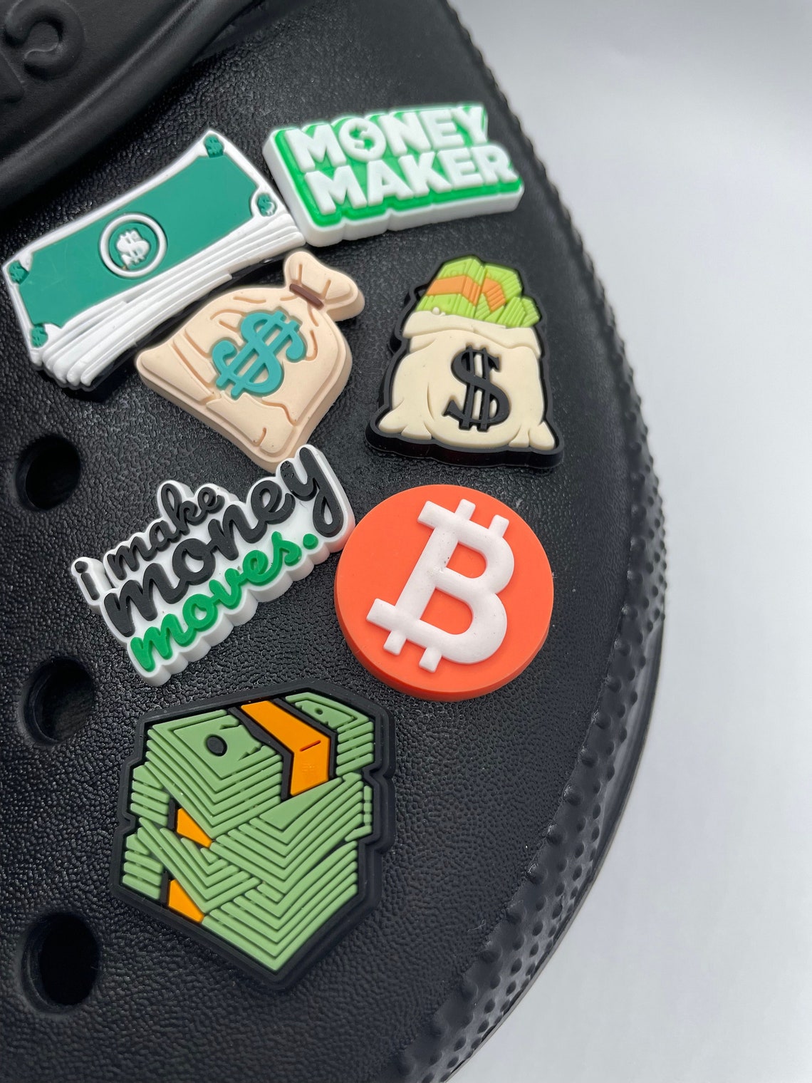 Bitcoin Money Jibbitz Charm Money Bag Money Stack Shoe Etsy