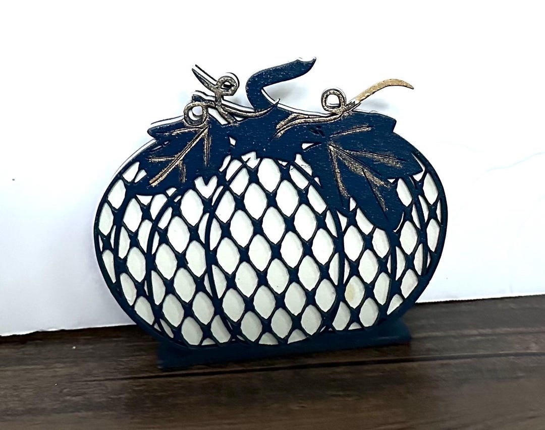 Fall Crosshatch Chinoiserie Fall Pumpkin Decor Fishnet Crosshatch Figurine - Etsy