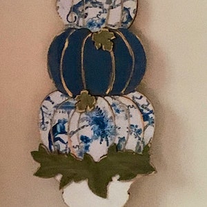 Chinoiserie Pumpkin Topiary Shelf Sitter Door Hanger Decor