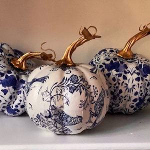 Chinoiserie Decoupaged Pumpkin Decor