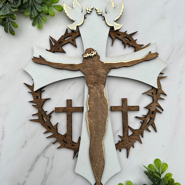 Easter Cross Jesus Crucifix Door Hanger Wall Art