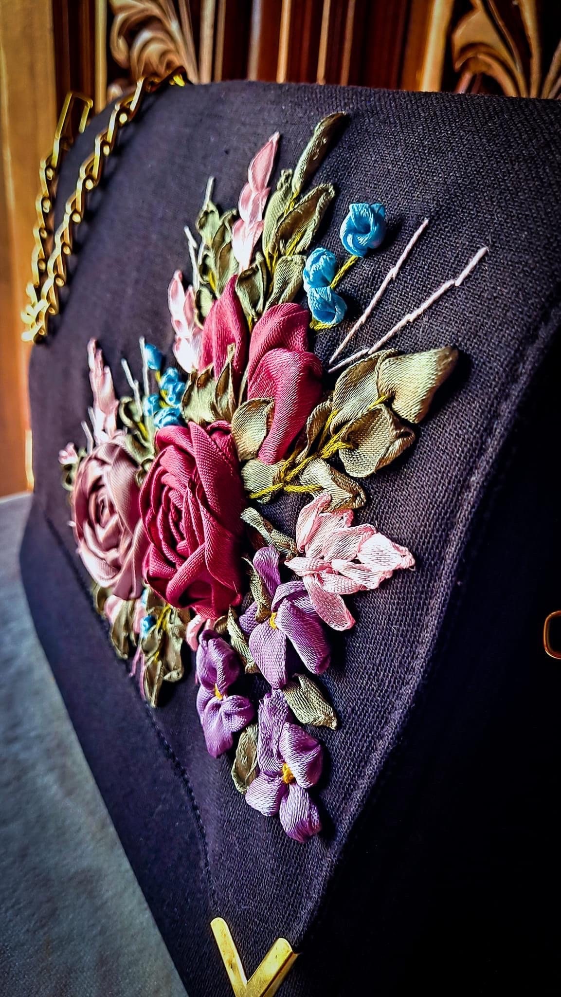 Embroidered Handle Shoulder Weave Bags
