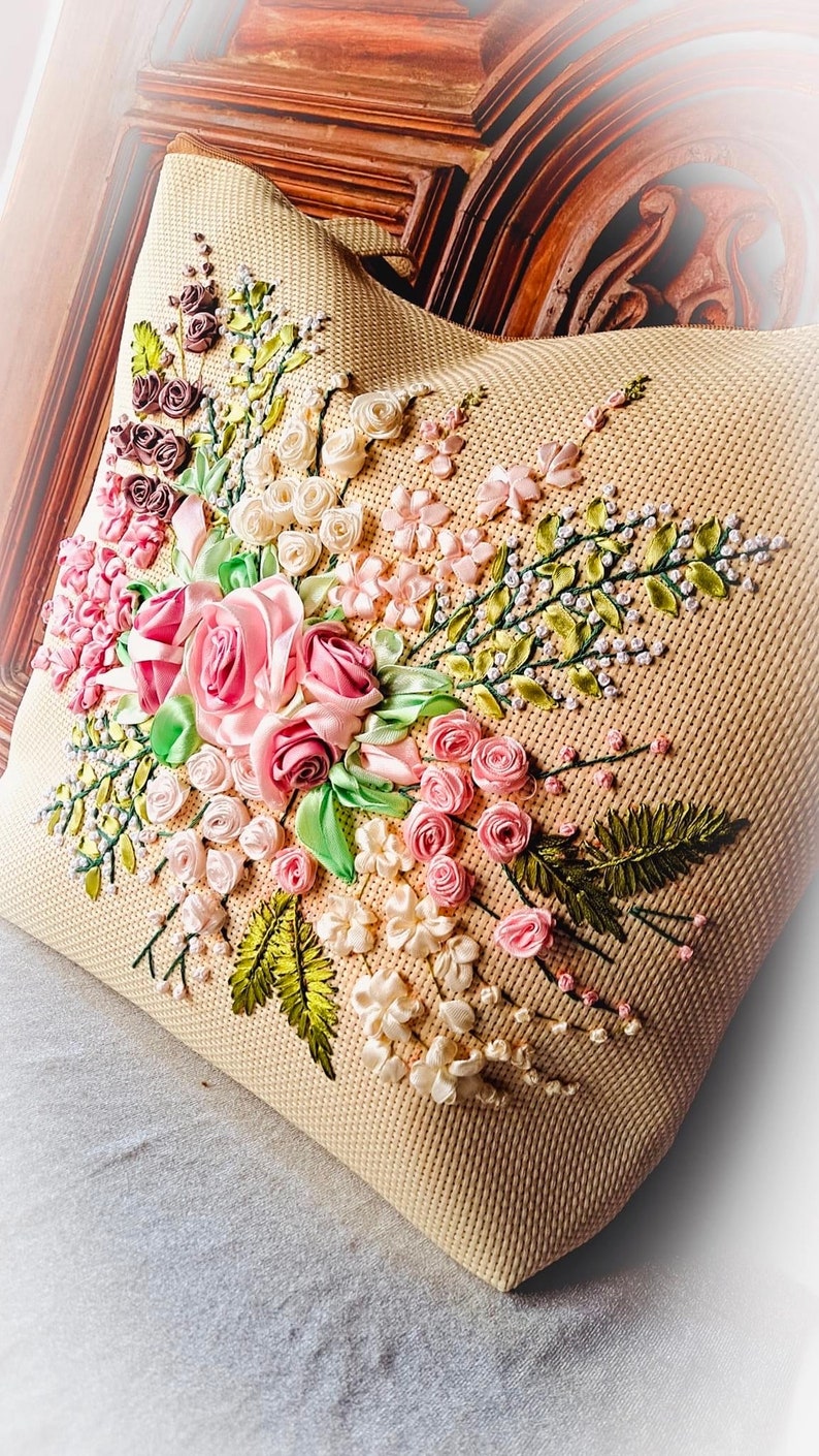 Beautiful Beige Tasseled Embroidered Cotton Women Handbags main image 1