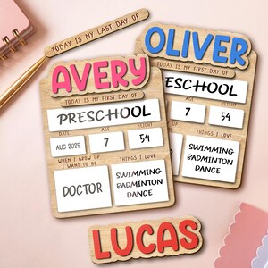 Personalized First Day Of School Sign, 1st Day of School Sign, Back To School Sign, First Day of Kindergarten Sign, Preschooler Sign