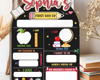 Custom First And Last Of School Sign, First Day of Kindergarten Sign, Back To School Gift