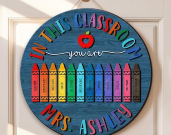 Personalized Teacher Door Sign Gift, Teacher Welcome Sign, Back To School Gifts