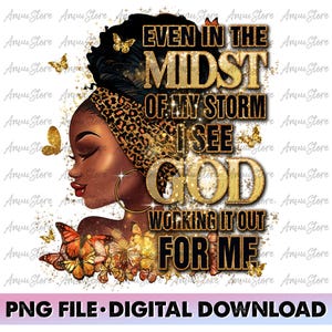 Ladda ner Afro Girl Png Sublimation Shirts Design, även mitt i min storm