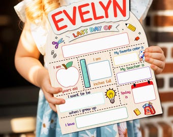Personalized First And Last Day Of School Sign, Preschooler Signs, Back To School Gifts