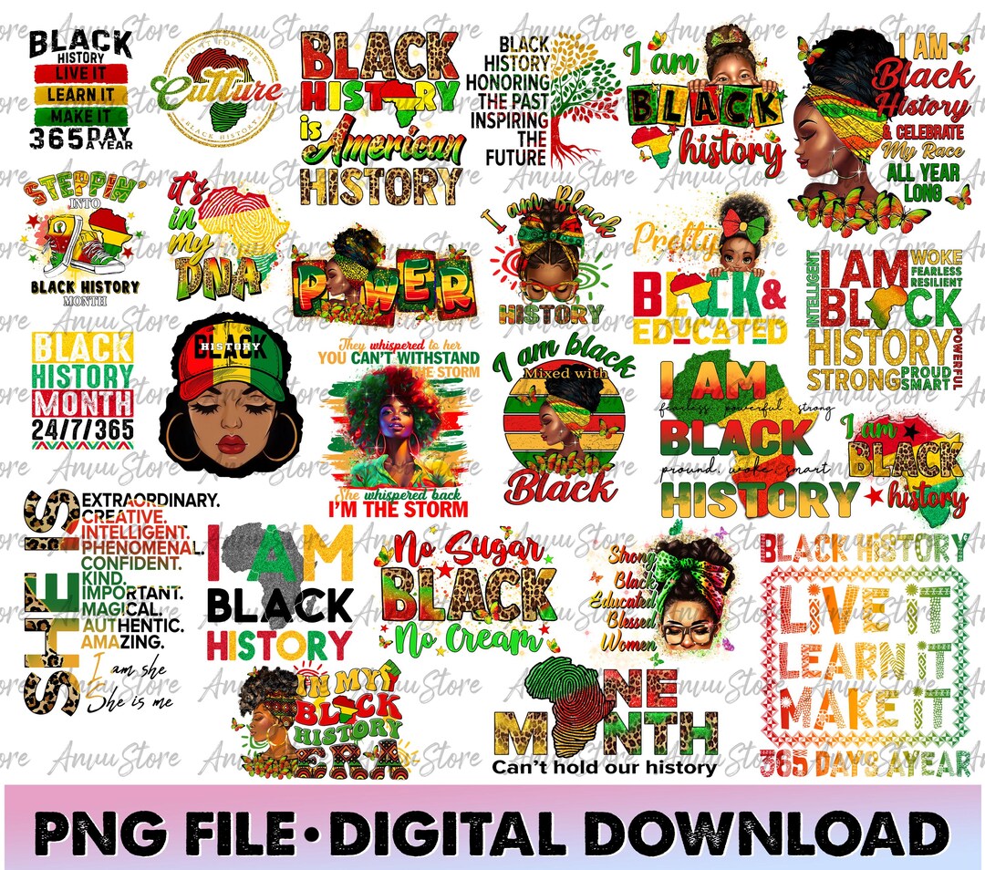 Black History Month PNG Bundle, African American Pride Sublimation ...