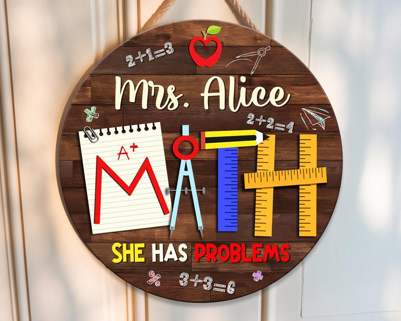 Math Tutors Sign Personalized Maths Teacher Door Sign, Teacher Appreciation Gift - Etsy