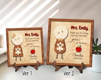 Personalized Teacher Appreciation Sign, Custom Teacher Wood Plaque Gift, Thank You Teacher Gift