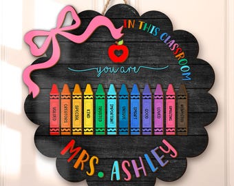 Personalized Teacher Door Sign, End Of Year Teacher Gifts, Back To School Gift