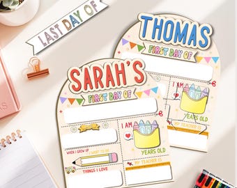 Custom First And Last Of School Sign, Personalized Reusable School Sign, Back To School Gift