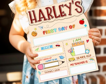 Personalized First And Last Day Of School Sign, Custom Wooden School Board, Back To School Gifts