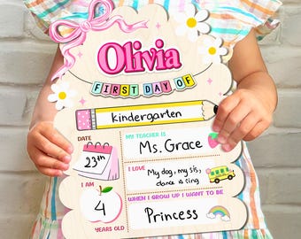 Personalized First And Last Day Of School Sign, Dry Erase Sign, Back To School Gifts