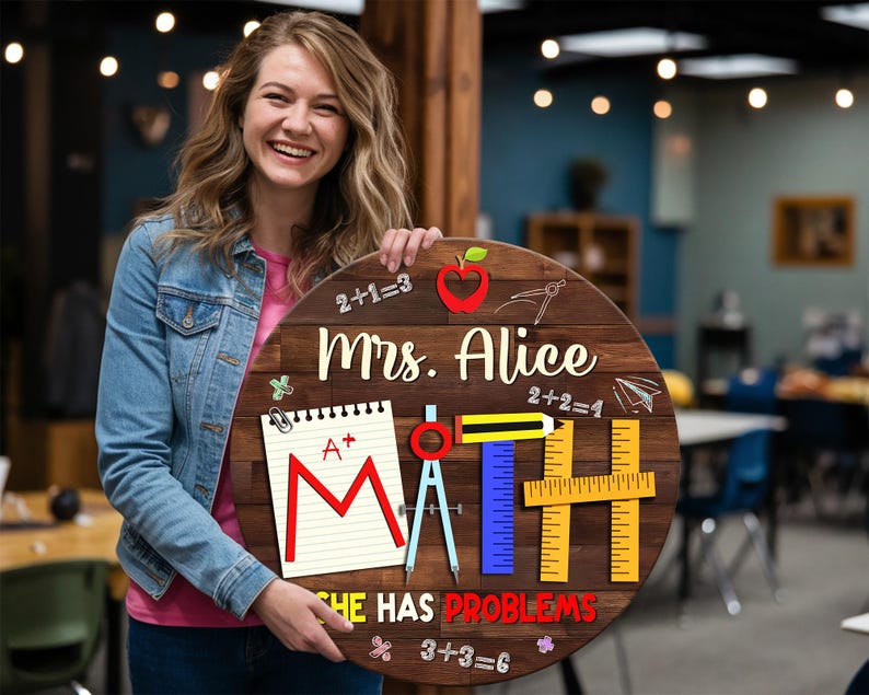 Guess Miss Math Sign Personalized Maths Teacher Door Sign, Teacher Appreciation Gift - Etsy