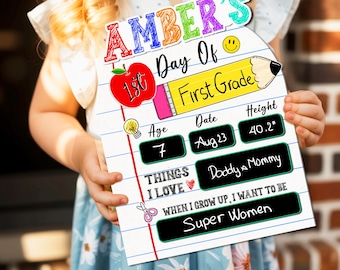 Personalized First And Last Day Of School Sign, Kindergarten Signs, Back To School Gifts