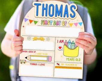Personalized First And Last Day Of School Sign, Custom Kids Sign With Names, Back To School Gifts