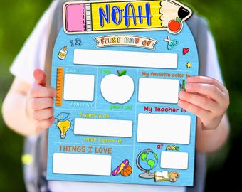 Custom First And Last Day Of School Sign, Kindergarten 1st Day of School Sign, Back To School Board