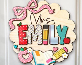 Letreros personalizados para la puerta del profesor, regalos de bienvenida para la vuelta al cole, regalos de agradecimiento para profesores.