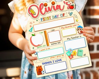 Personalized First And Last Day Of School Sign, Dry Erase Board, Back To School Gifts