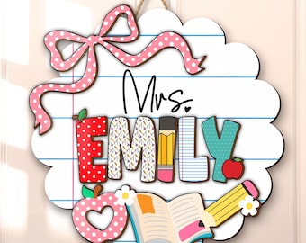 Letrero personalizado para la puerta del profesor, letrero de bienvenida para la clase, regalos para la semana de agradecimiento al profesor.