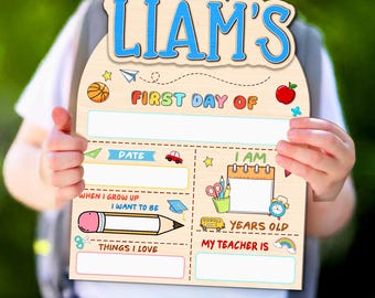 Personalized First And Last Day Of School Sign, Preschool Back To School Dry Erase Signs, Custom Kid Gifts