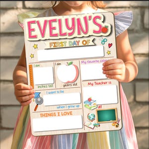 Personalized First Day Of School Sign, Custom Back to School Sign, Preschool Back to School Dry Erase Sign, Preschool Sign